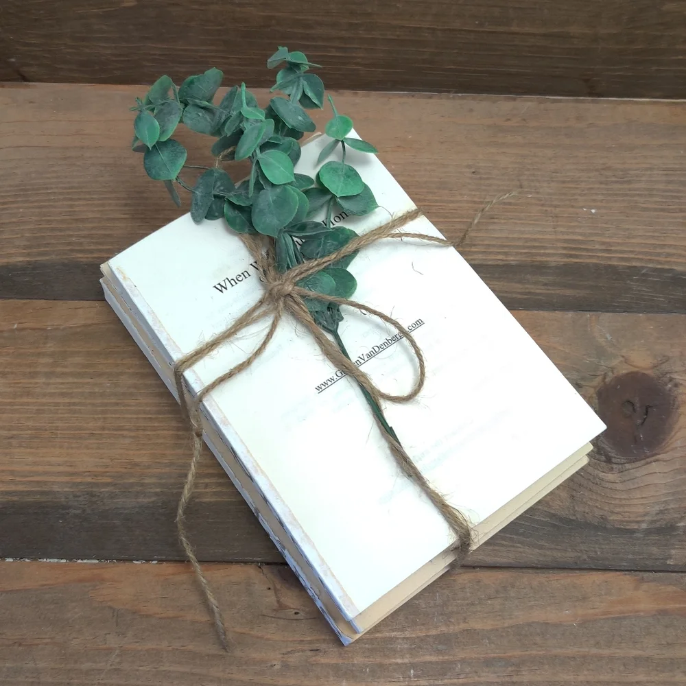 Handmade book stack with greenery - Picture 6 of 6